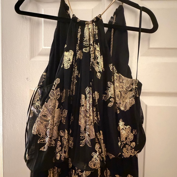 MSK Black and Gold Floral Maxi Dress - Picture 2 of 3